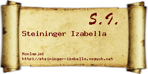 Steininger Izabella névjegykártya