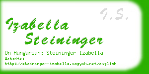 izabella steininger business card